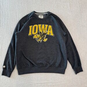 Homefield Iowa Hawkeyes Sweatshirt Mens Large Charcoal Heather Raglan Pullover